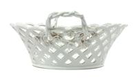 A Meissen Blanc de Chine Porcelain Reticulated Basket Width 11 1/2 inches. — 19TH/20TH CENTURY