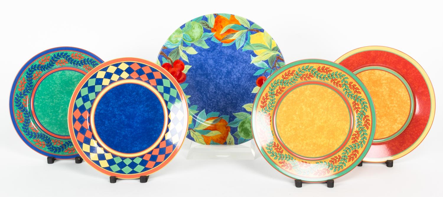 Fourteen Miscellaneous Porcelain Plates by Laure Japy, France Diameter of largest 12 inches.