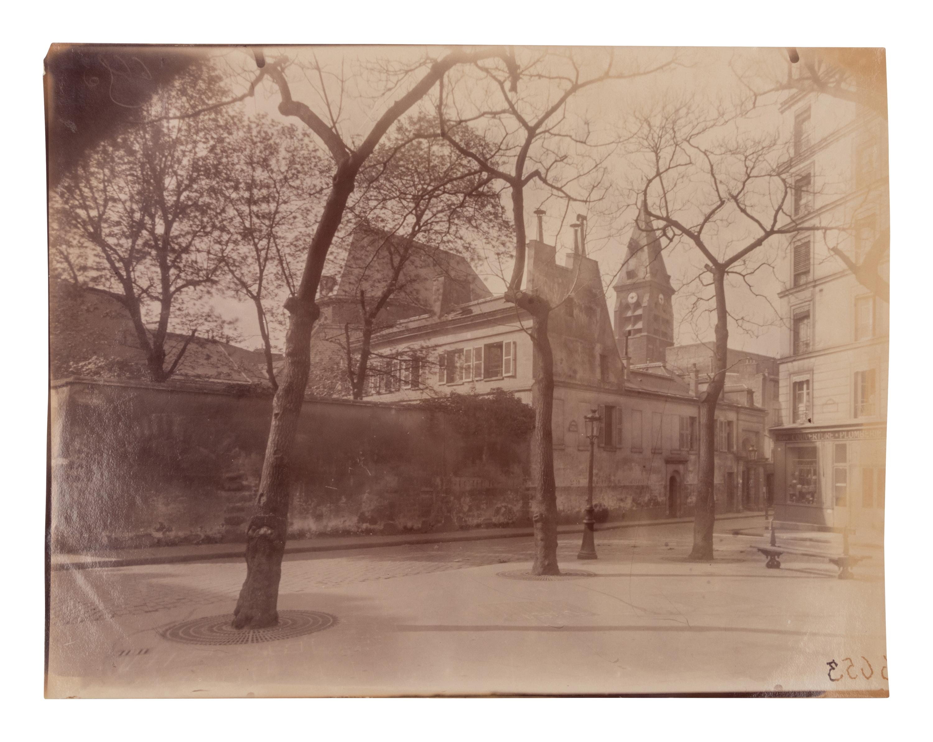 A group of five photographs depicting Paris ( Les Archives - rue des Francs Bourgeois , 1899-1900; Annexe de l'Hôtel Dieu, rue de la Bucherie, cour Saint Julien , 1902-1903; H ô tel de Chanac [cour], 127 rue de Grenelle , 1907; Saint-M é dard, 1926; Avenue de l'Observatoire , 1899-1900)