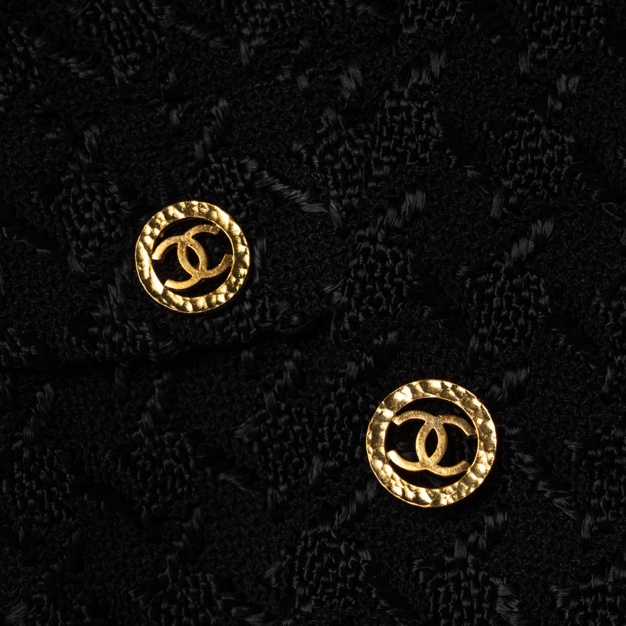 Chanel, Black Jacquard Skirt Suit