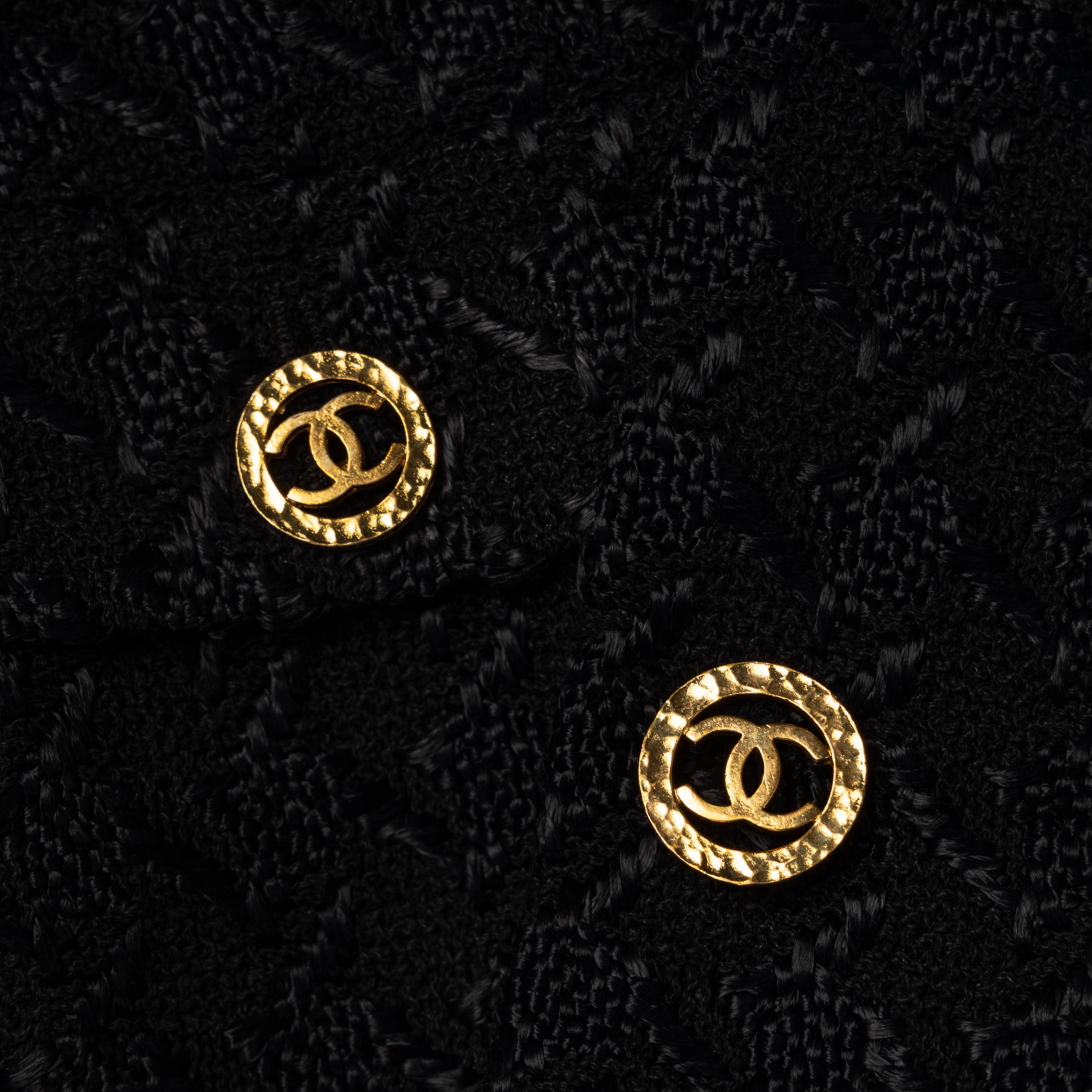 Chanel, Black Jacquard Skirt Suit