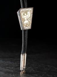 Sterling Silver and 14K Gold Eagle Dancer Bolo Tie