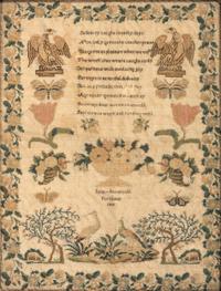 A Maine Needlework Sampler with Eagles