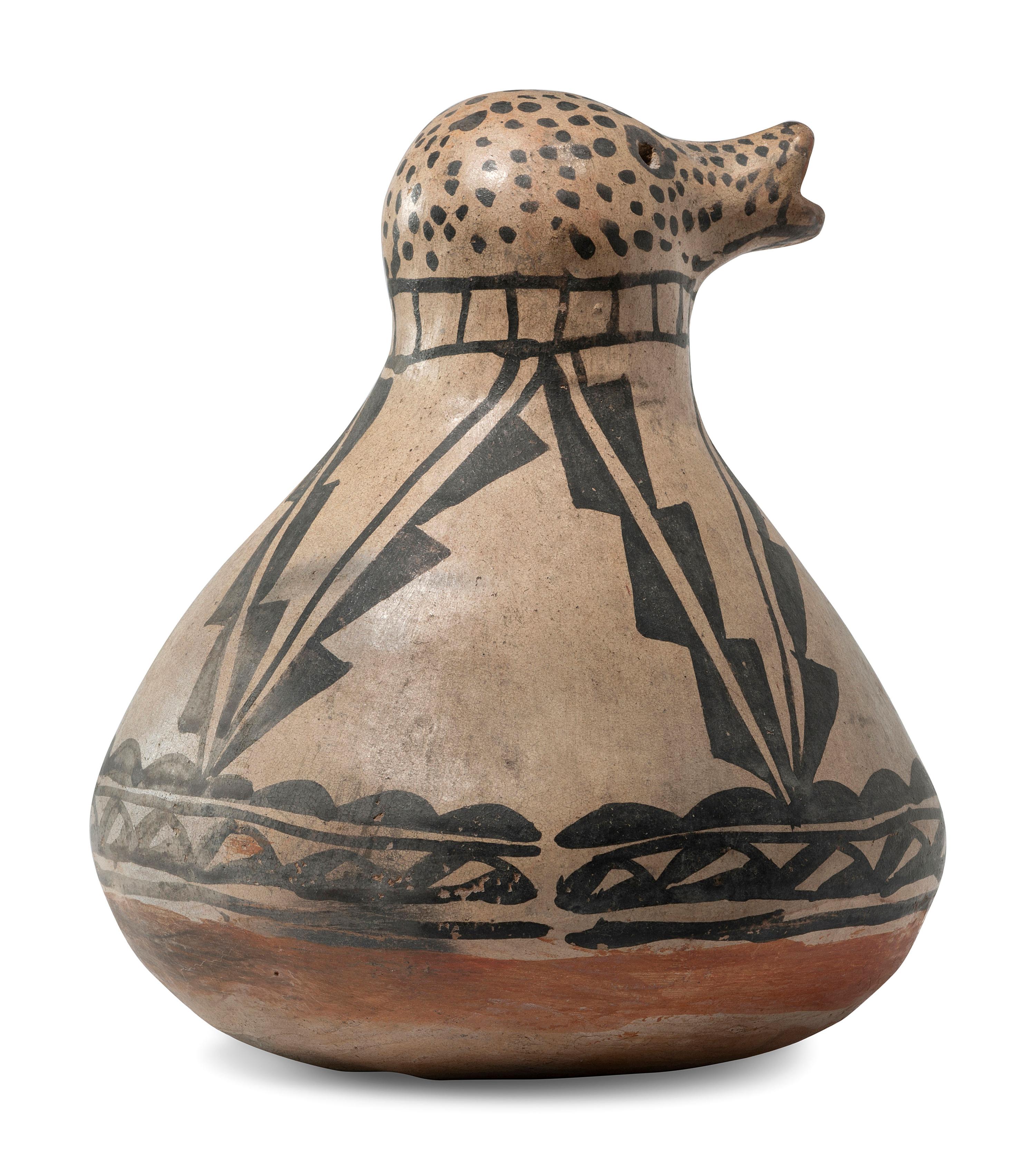 Cochiti Figural Pottery Pitcher, Avian