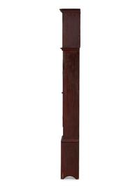 A Country Chippendale Red Painted Pine Wooden Works Tall Case Clock