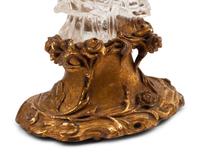 A Carved Rock Crystal Figure of Guanyin on a Giltwood Base