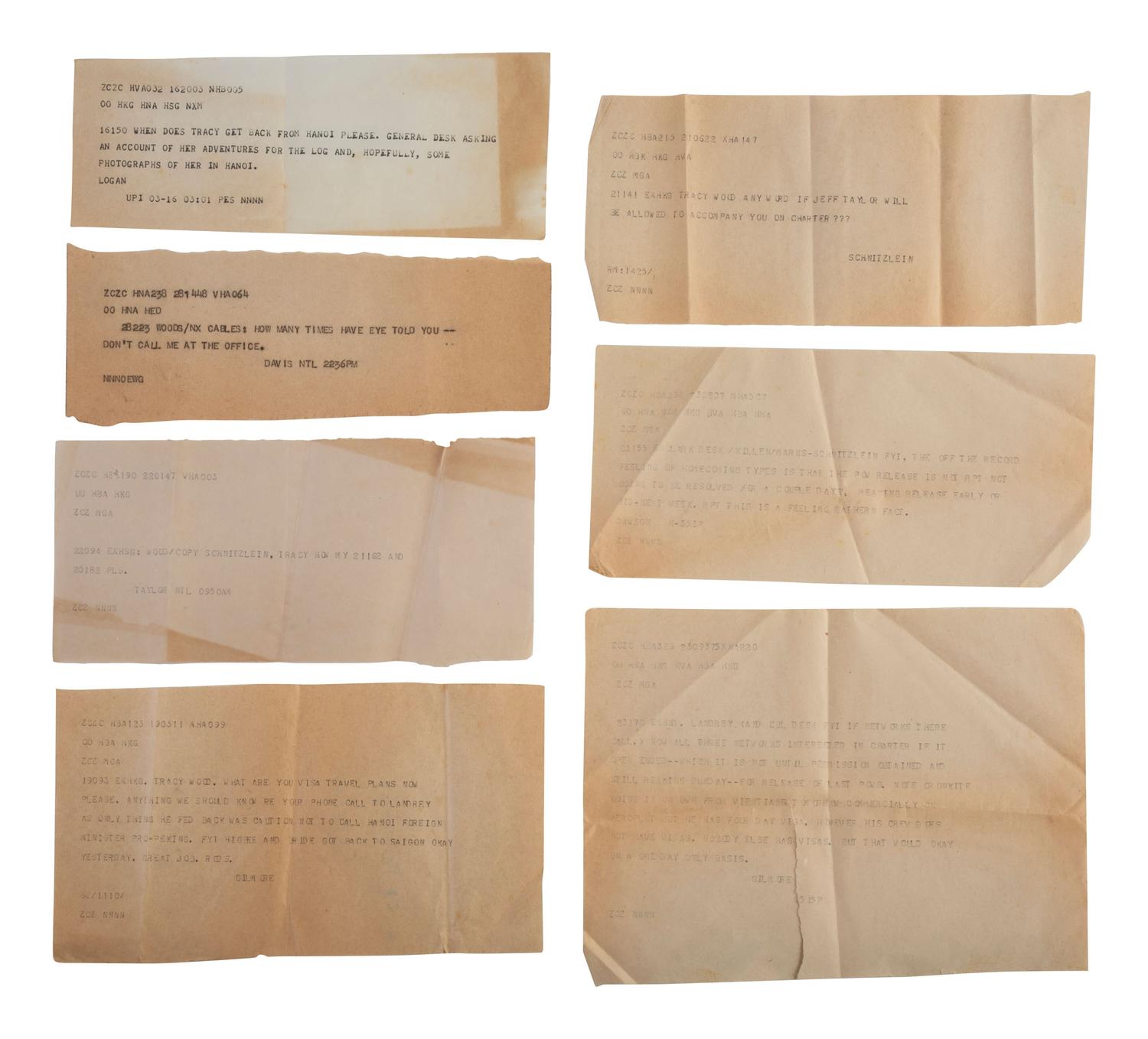 [VIETNAM WAR] - [WOMEN]. Vietnam War-era papers of Pulitzer Prize-winning combat journalist Tracy A. Wood (1943-2020), including documents related to the 1973 release of American POWs in Hanoi.