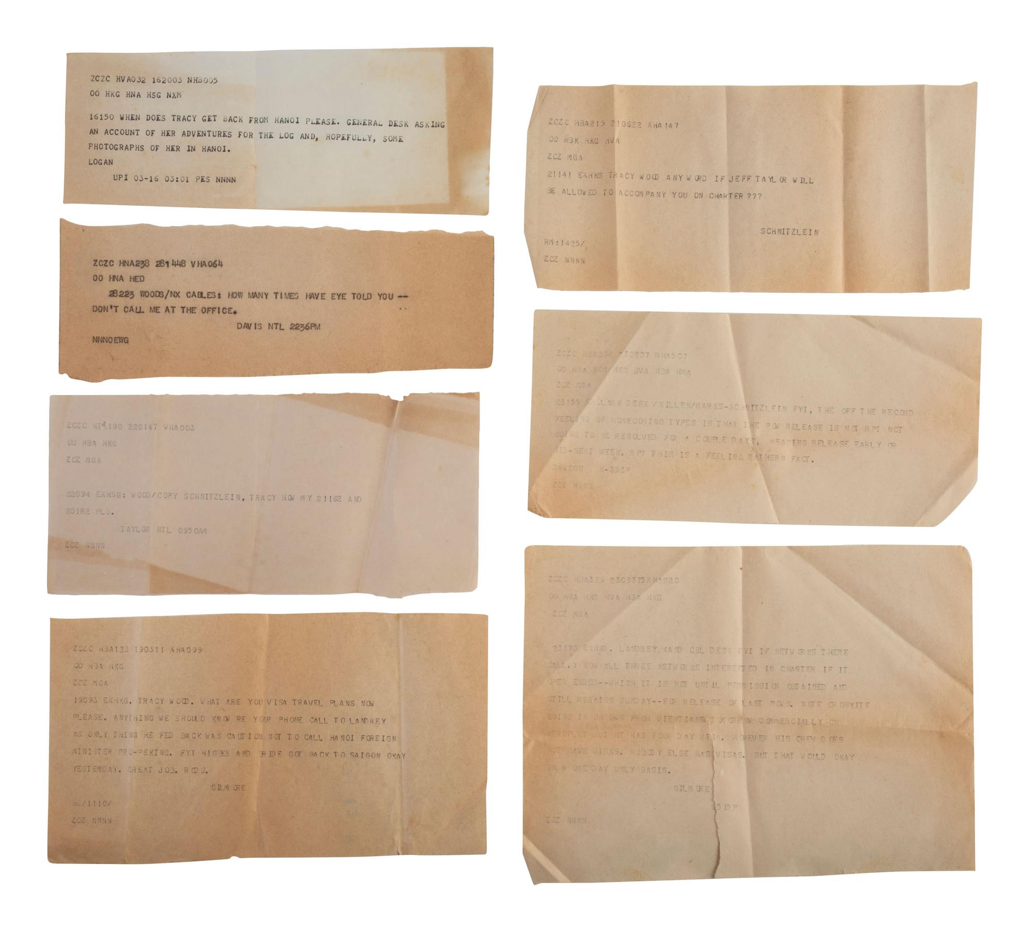 [VIETNAM WAR] - [WOMEN]. Vietnam War-era papers of Pulitzer Prize-winning combat journalist Tracy A. Wood (1943-2020), including documents related to the 1973 release of American POWs in Hanoi.