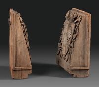 A Pair of English Carved Wood Baker's Shop Architectural Panels