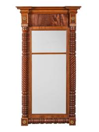A Federal Style Turned Mahogany Mirror