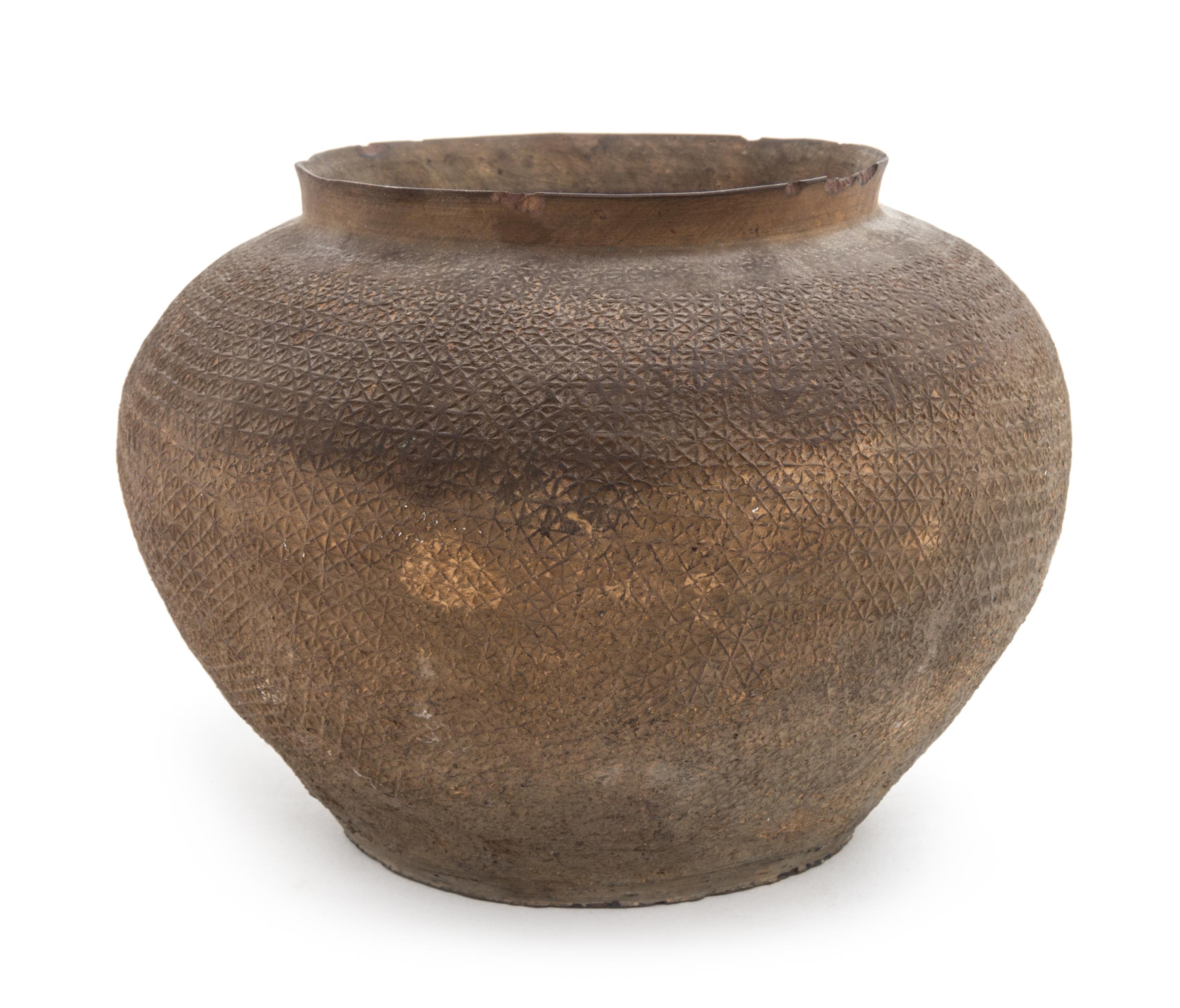 A Pottery Vessel Height 5 1/4 x diameter 7 3/4 inches. — WARRING STATE PERIOD (475-221 B.C.)