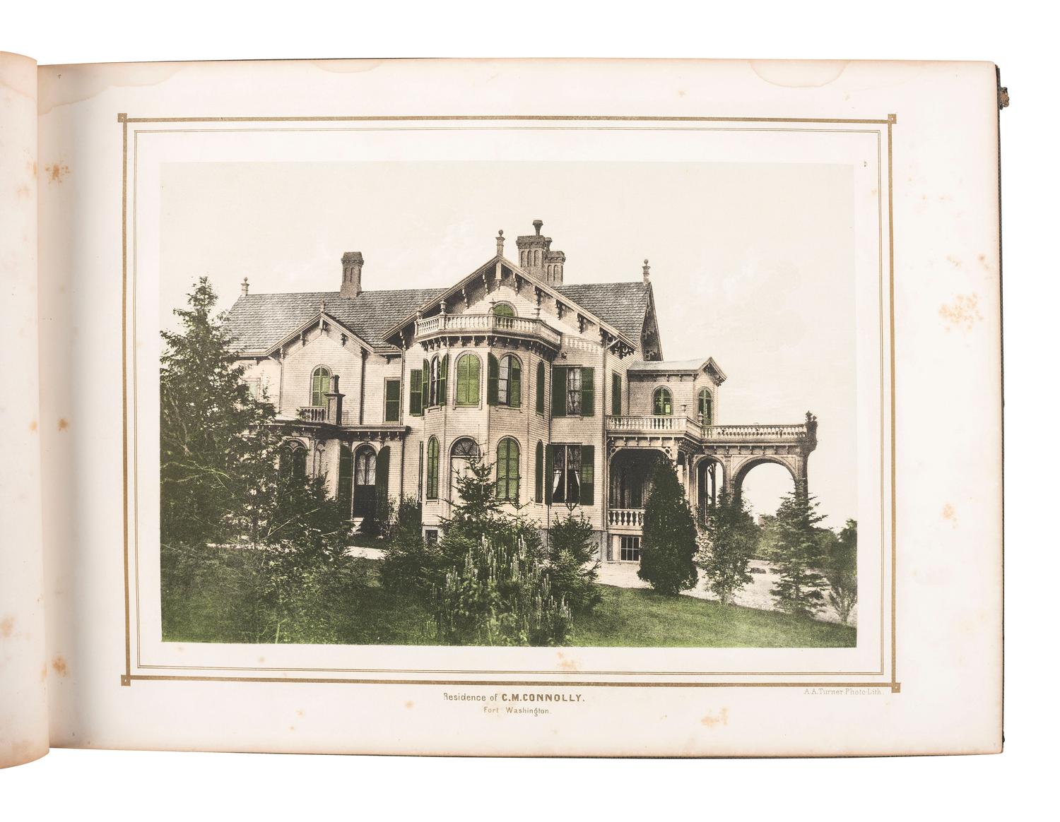 [PHOTOLITHOGRAPHY] -- [NEW YORK]. TURNER, A.A. (ca 1831-1866), photographer. Villas on the Hudson. A Collection of Photo-Lithographs of Thirty-One Country Residences . New York: D. Appleton & Co., 1860.