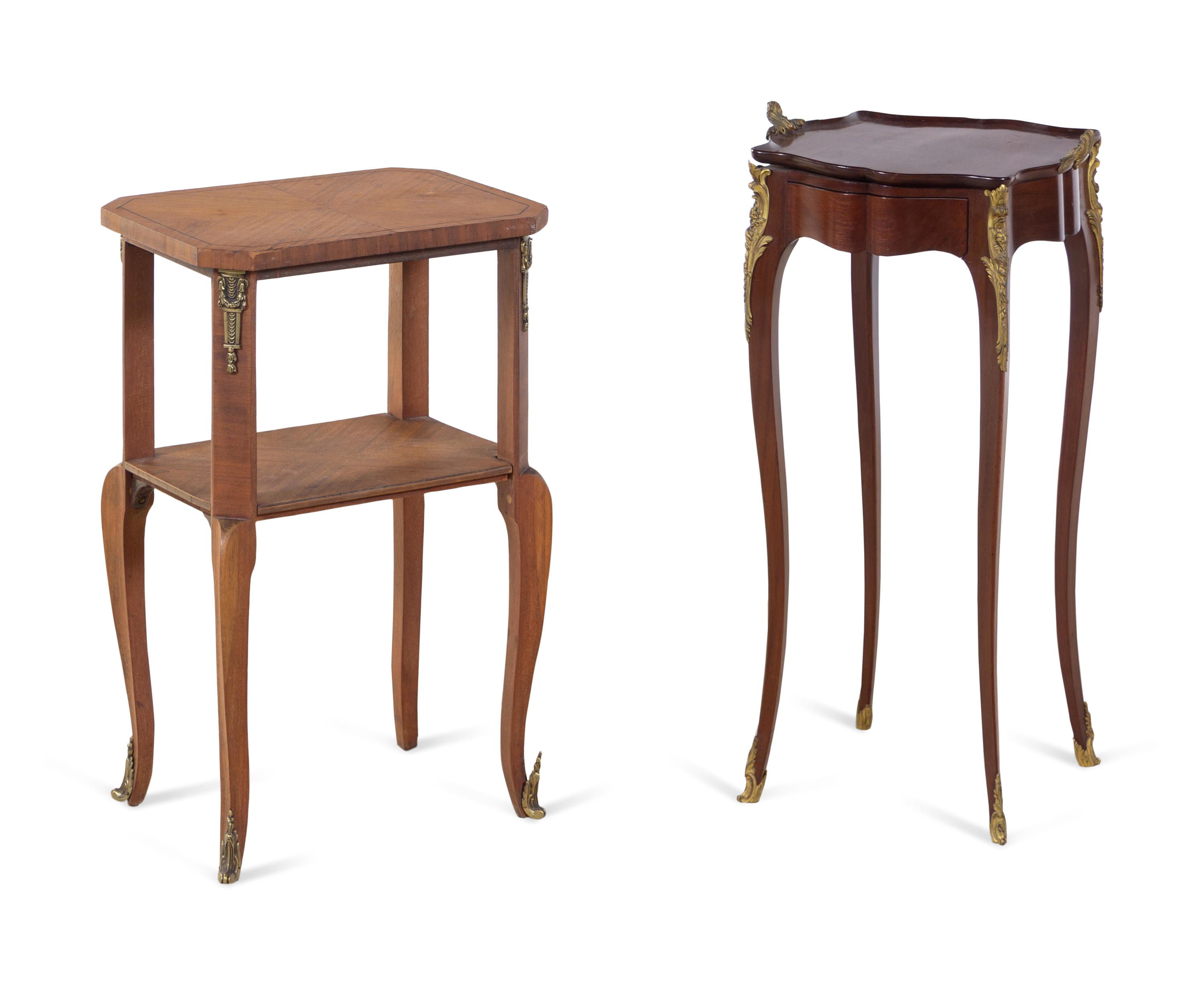 Two Gilt Metal Mounted End Tables