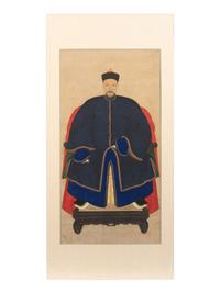 A Pair of Chinese Ancestor Portraits — 19TH CENTURY