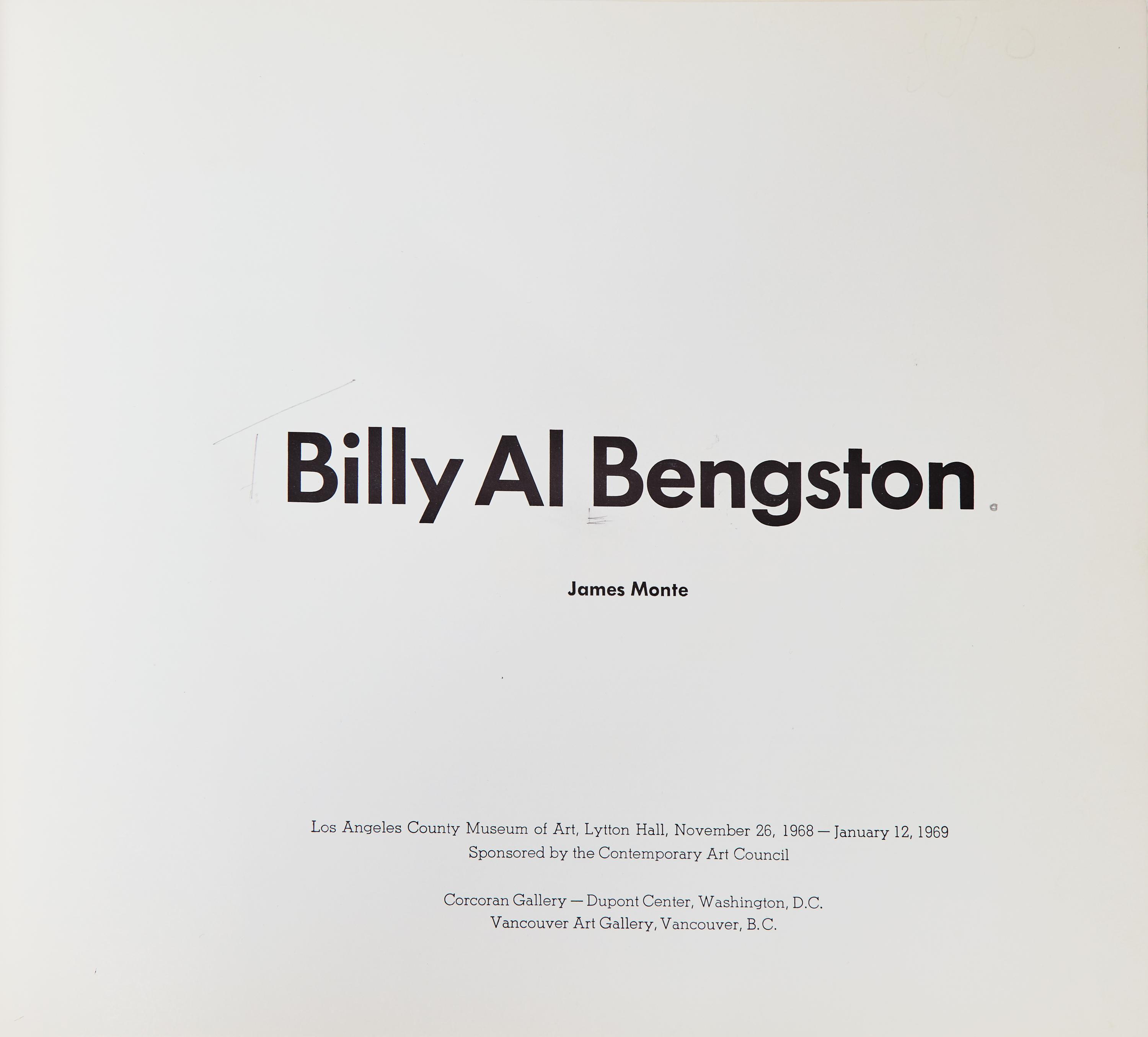 [Art] [Ruscha, Ed] Monte, James. Billy Al Bengston