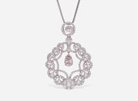 An 18K White and Rose Gold Diamond and Pink Diamond Necklace