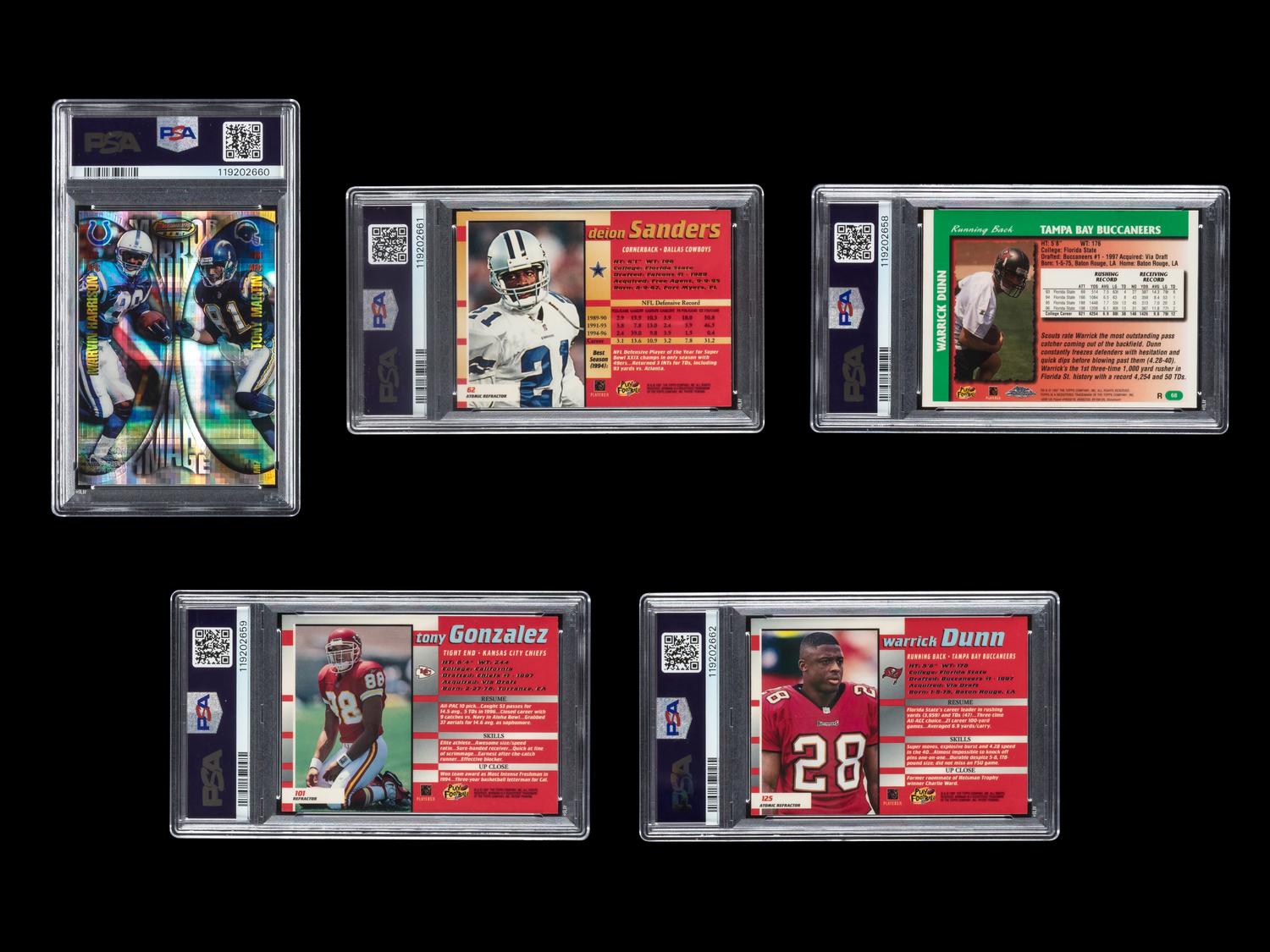 A Collection of Assorted PSA Graded 1997 Refractor Football Cards
