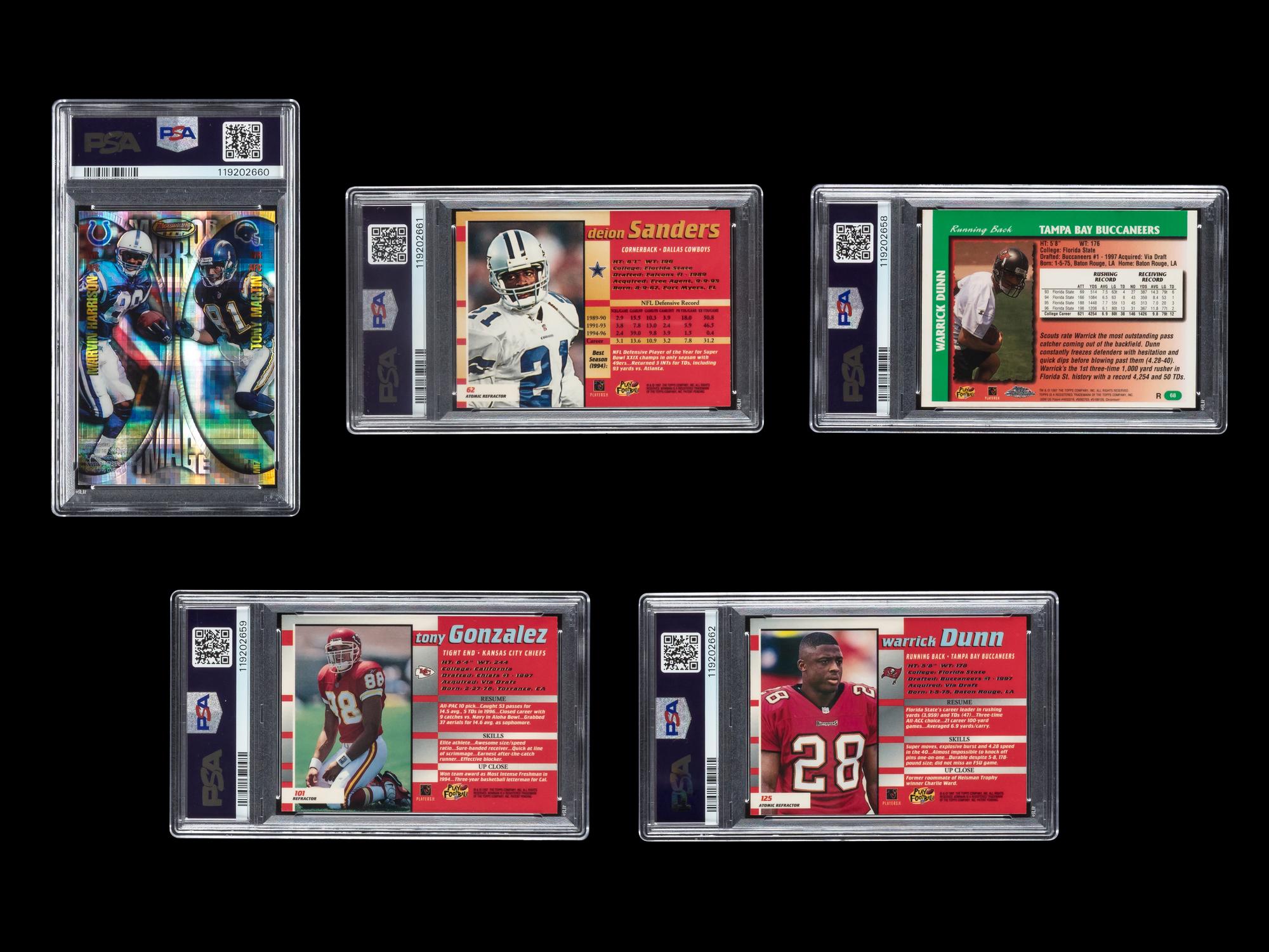 A Collection of Assorted PSA Graded 1997 Refractor Football Cards