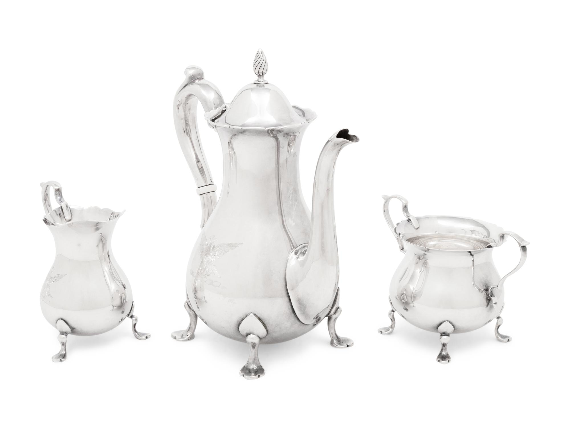 An American Silver Three-Piece Coffee Service