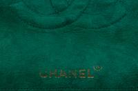 CHANEL, GREEN SUEDE GRIPOIX FLAP BAG