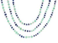 EMERALD AND SAPPHIRE CARVED BEAD NECKLACES