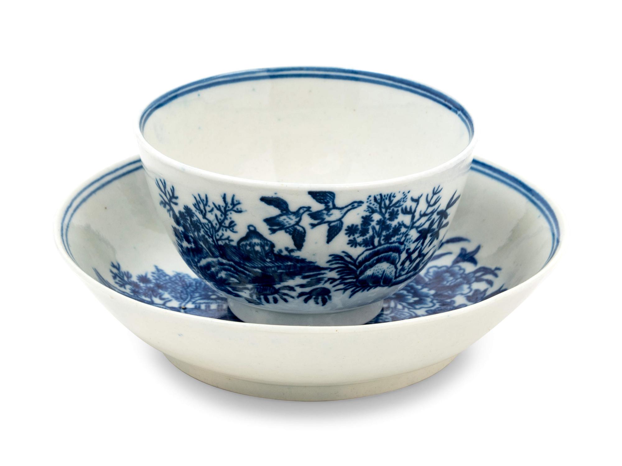 A Worcester Porcelain Cup and Saucer