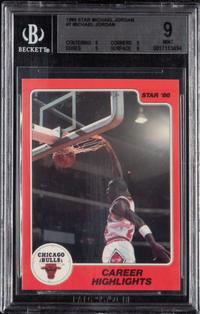 A 1986 Michael Jordan Star Set Career Highlights Card No. 7 (BGS 9 MINT)