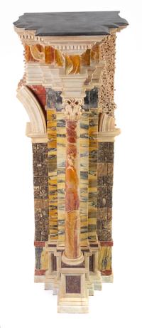 A Large Grand Tour Marble Model of Ruins Height 39 x width 13 1/4 x depth 12 inches. — LATE 19TH CENTURY
