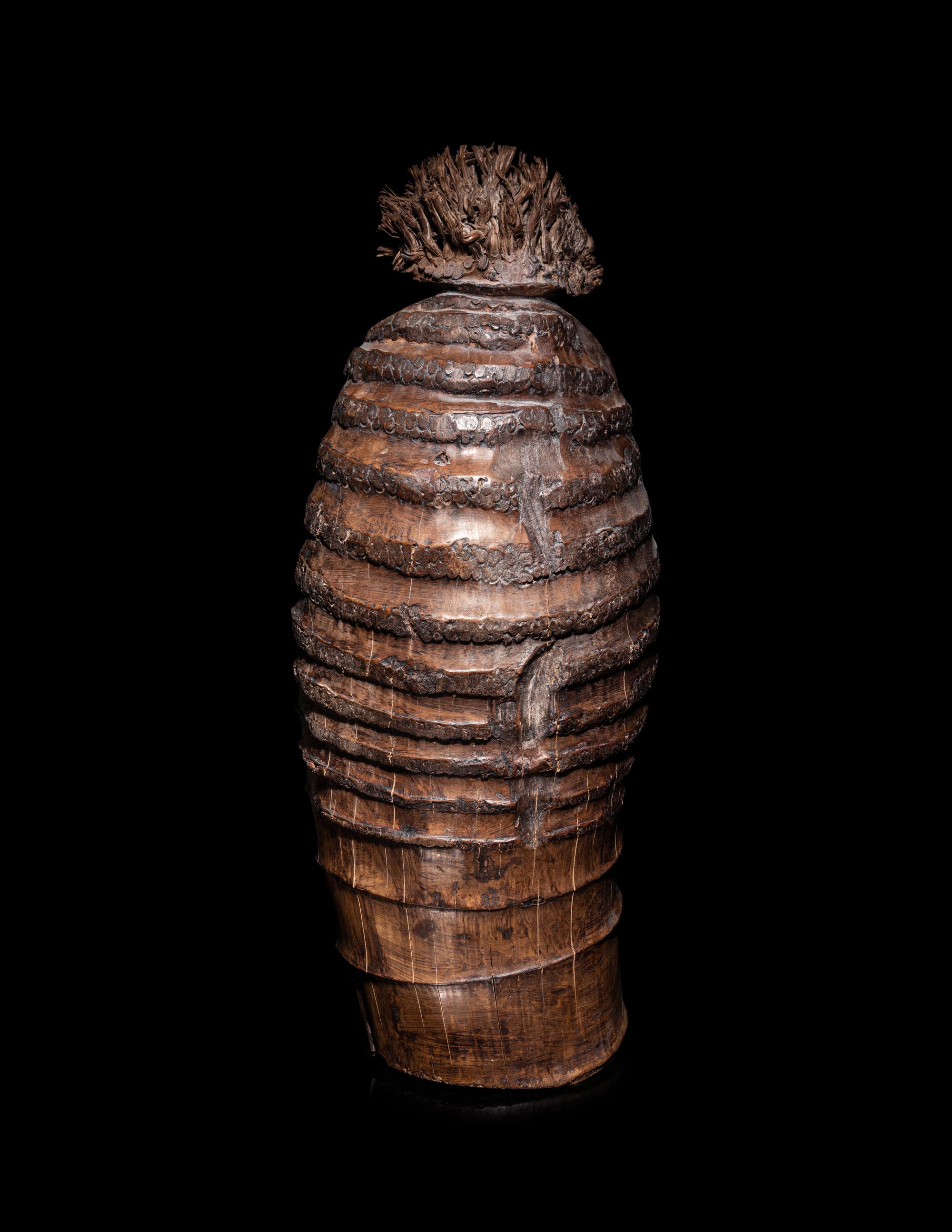 A Japanese Carved Bamboo Figure of an Elderly