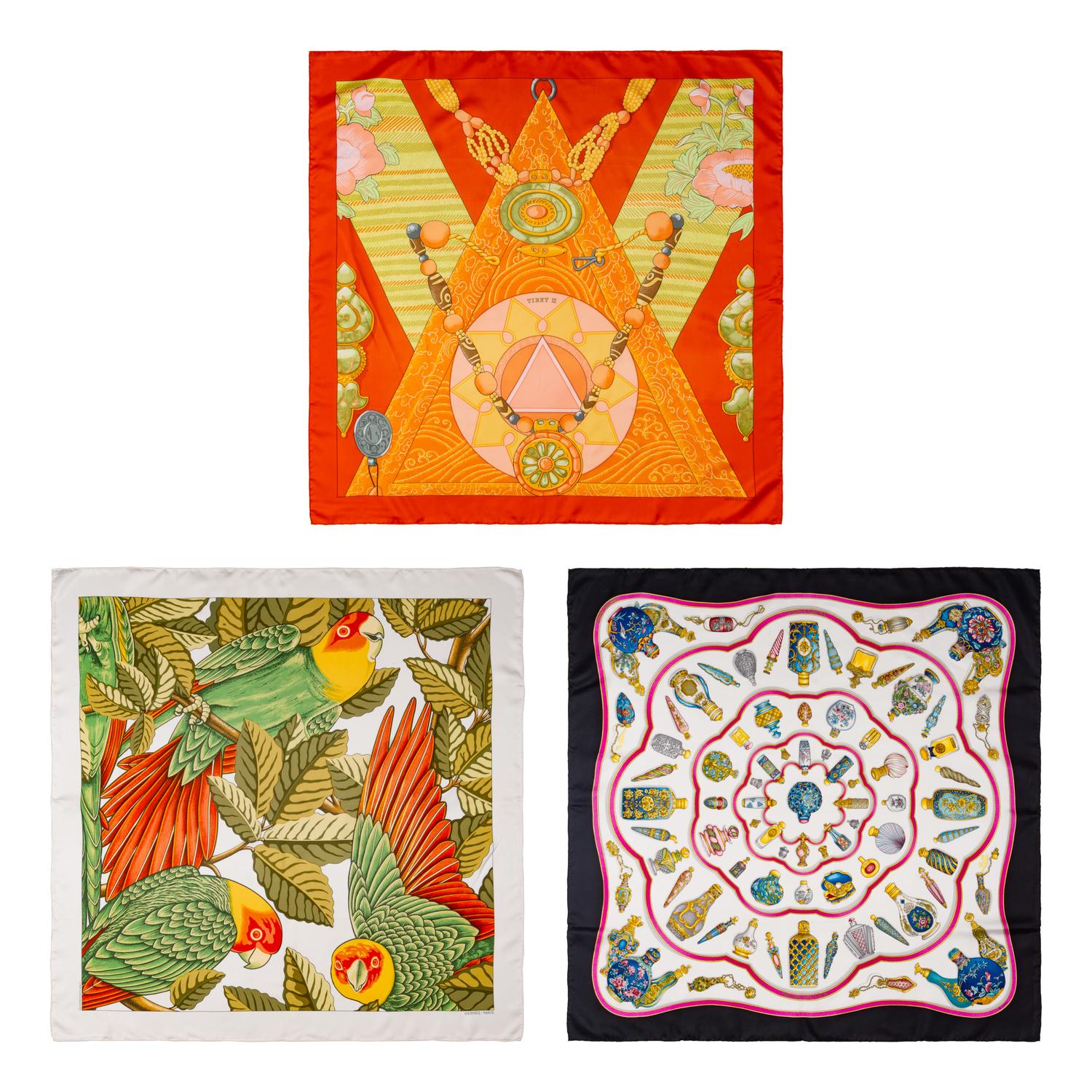 A Group of Three Hermès Scarves