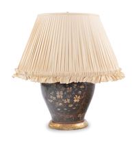 A Painted Tôle Vase Mounted as a Lamp