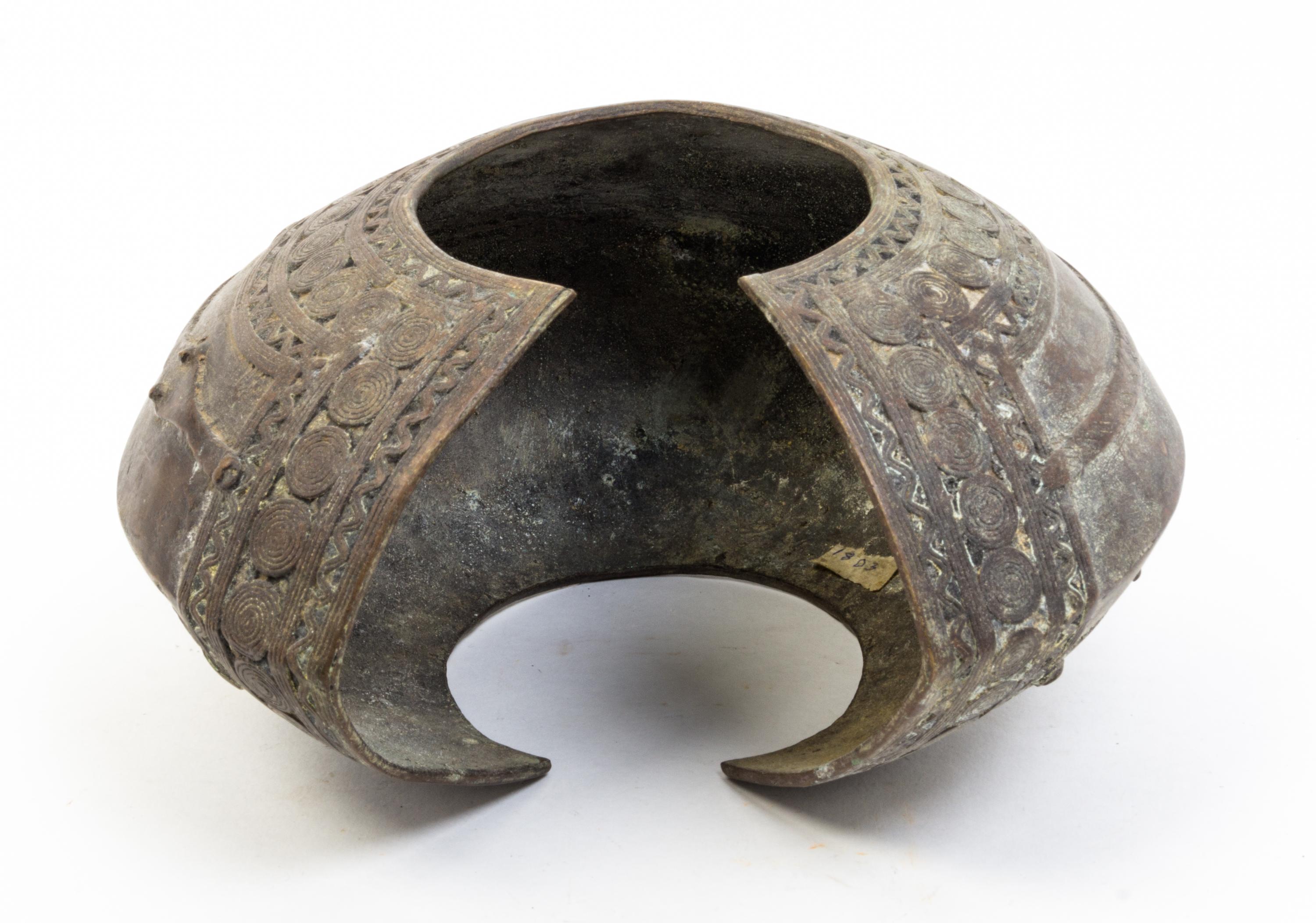 A Large African Bronze Cuff Diameter 10 1/2 inches.