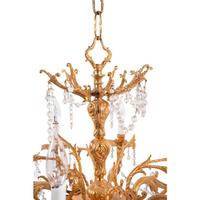 A Louis XV Style Gilt Metal and Cut-Glass Eight-Light Chandelier