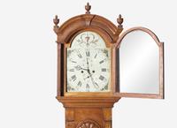 A Chippendale Shell-Carved Cherrywood Block-Front Tall Case Clock