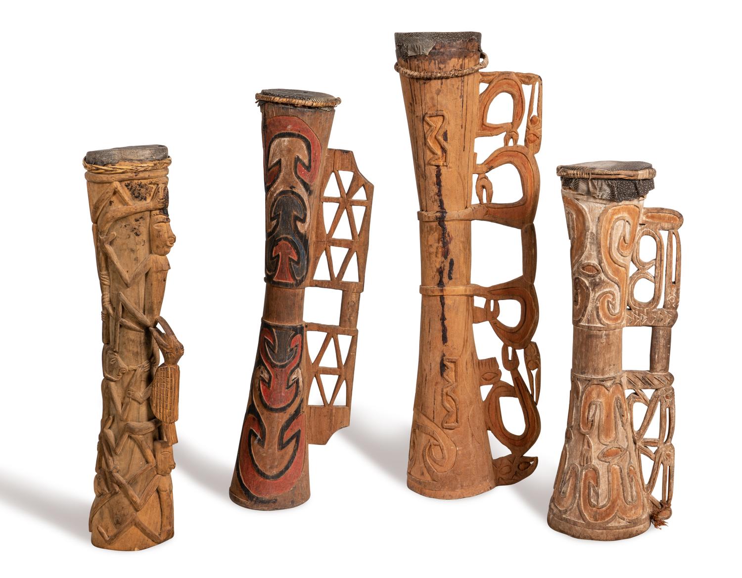 Four Asmat Drums