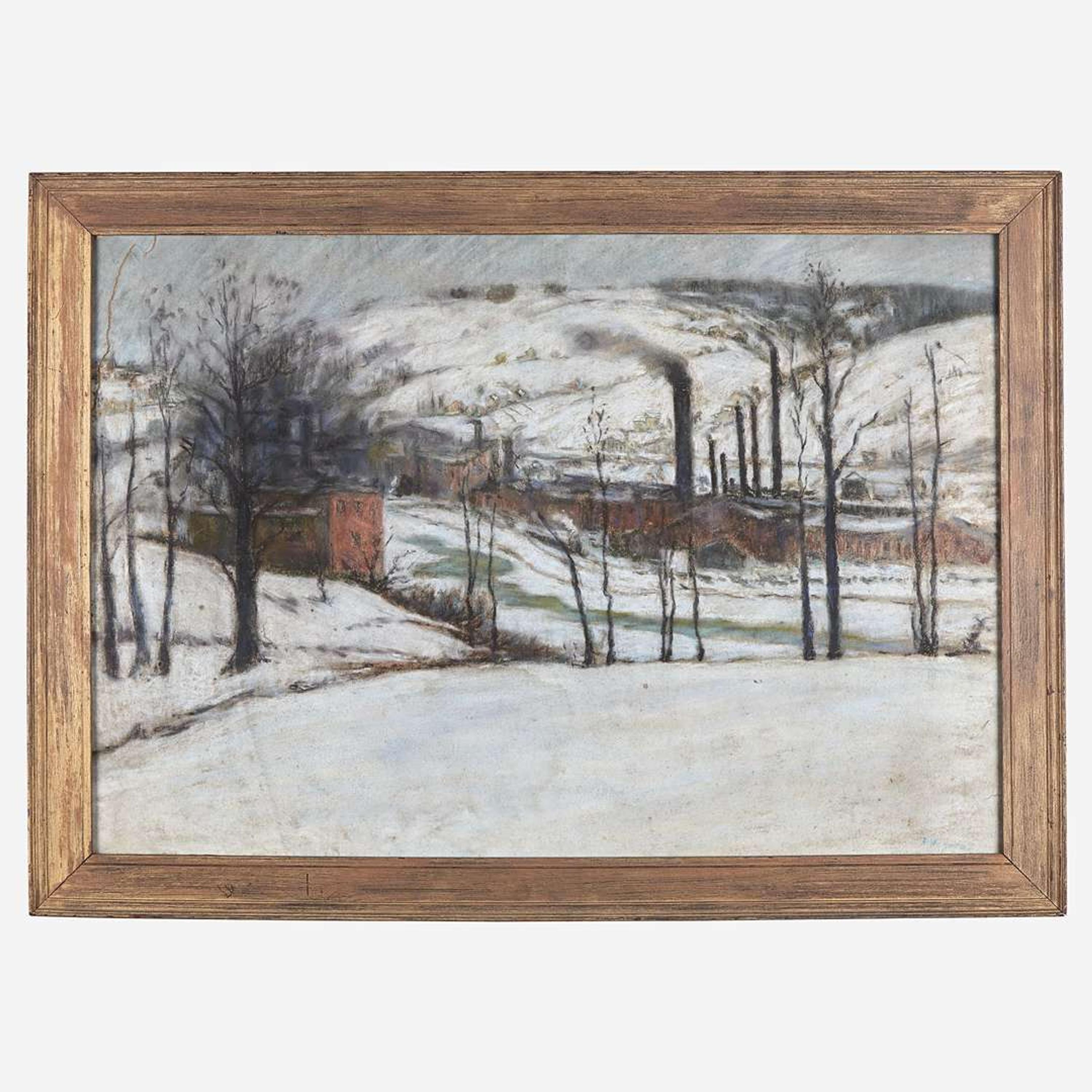 Frederick R. Wagner (American, 1864-1940) Factory in the Snow