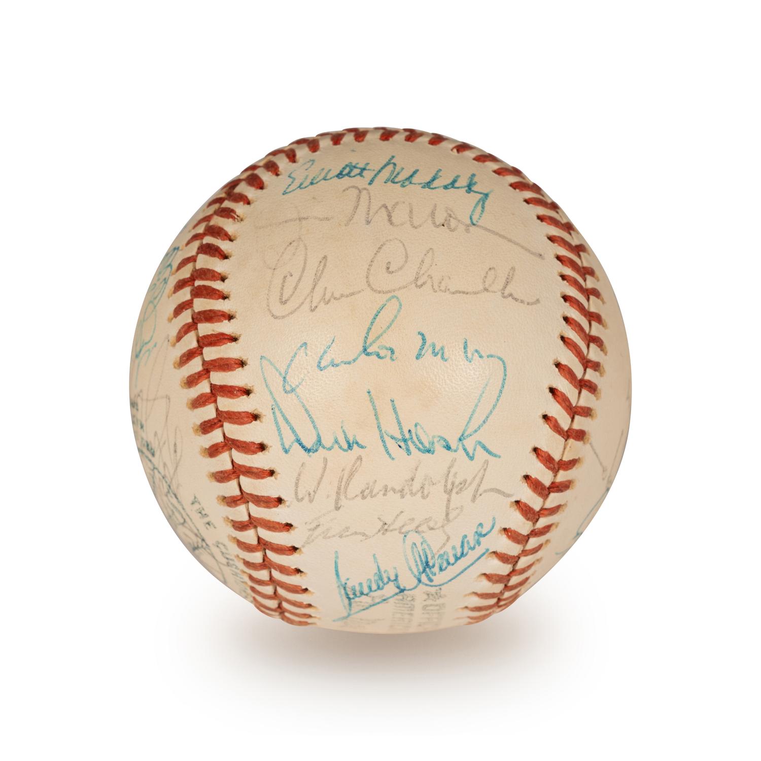 A 1976 New York Yankees Team Signed Autograph Baseball Including Thurman Munson and Billy Martin (Beckett Authentication Services Letter BAS Certified)