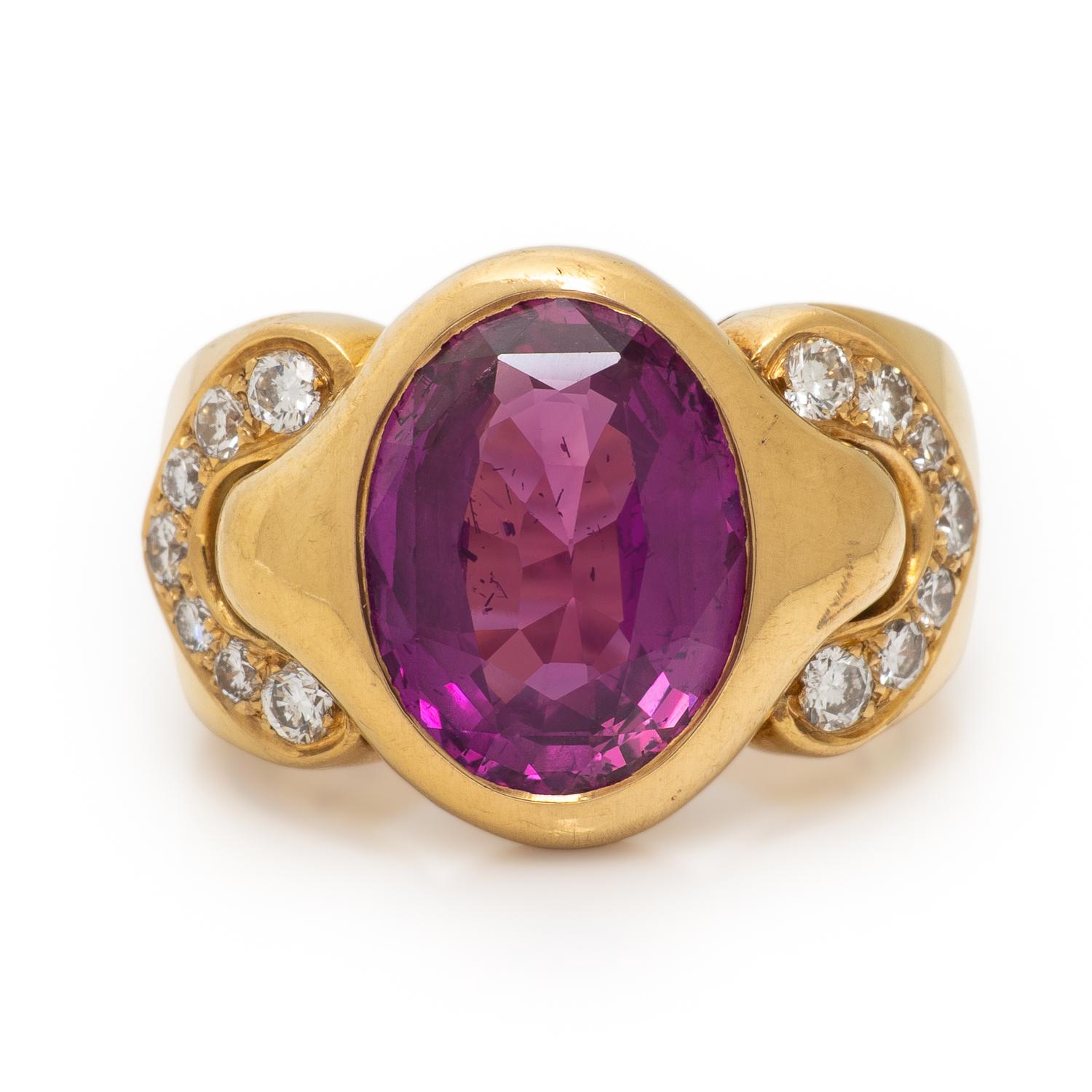 Bulgari, Ruby, Diamond, and Yellow Gold Ring
