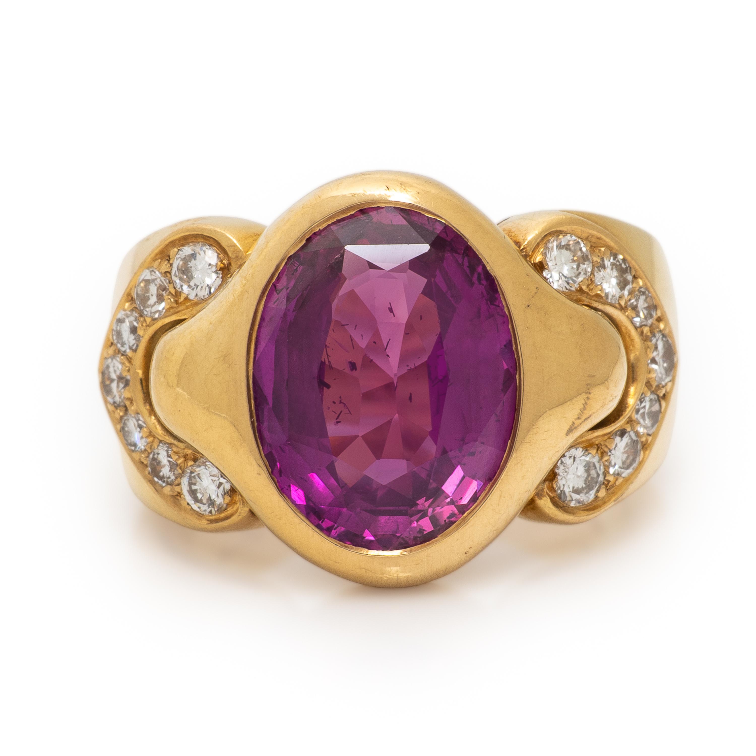 Bulgari, Ruby, Diamond, and Yellow Gold Ring
