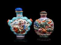 Two Famille Rose Porcelain Snuff Bottles