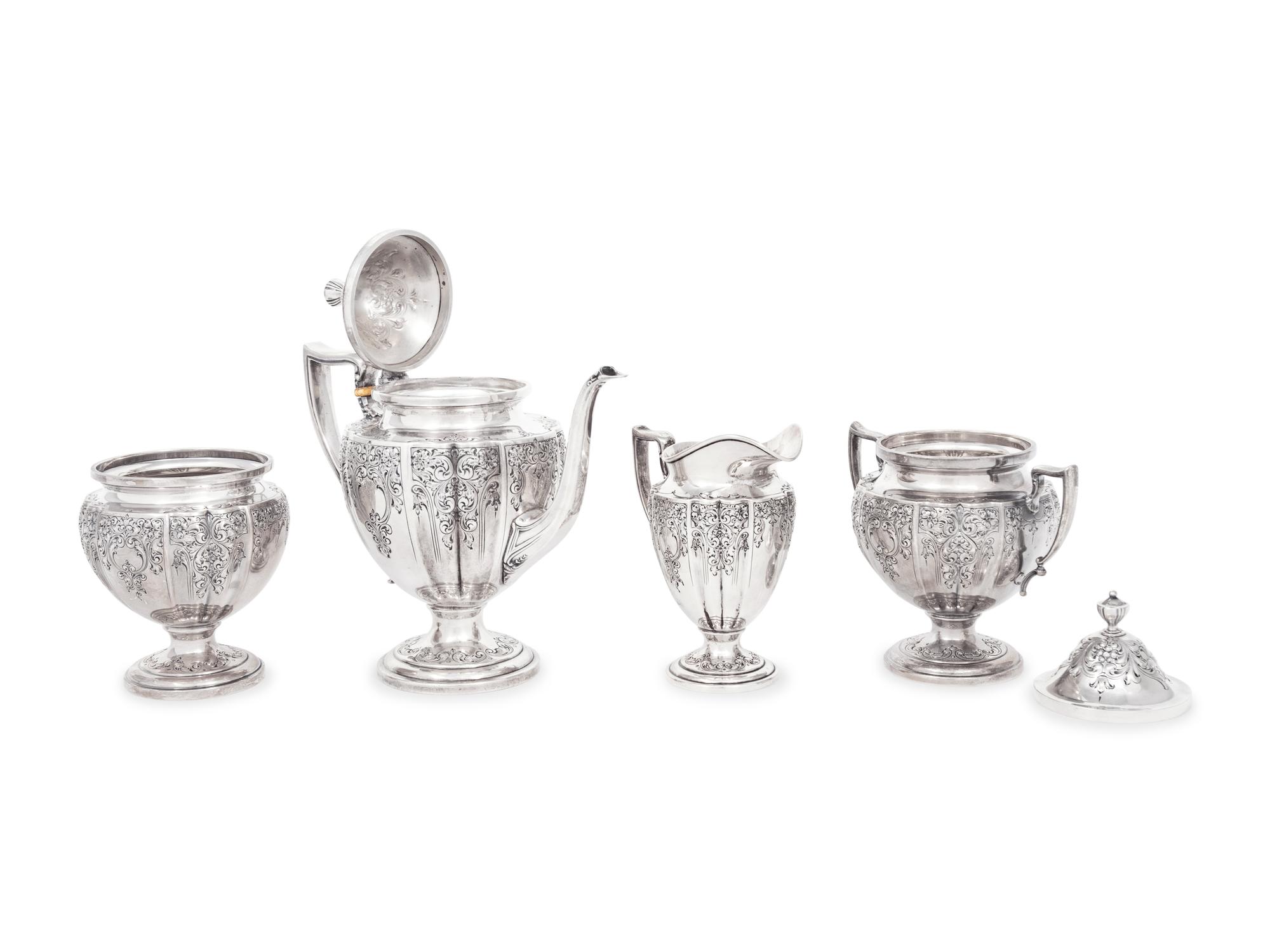 An American Silver Four-Piece Tea Service