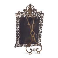 Brass Easel Mirror with Grotesque Mask, Possibly Bradley & Hubbard