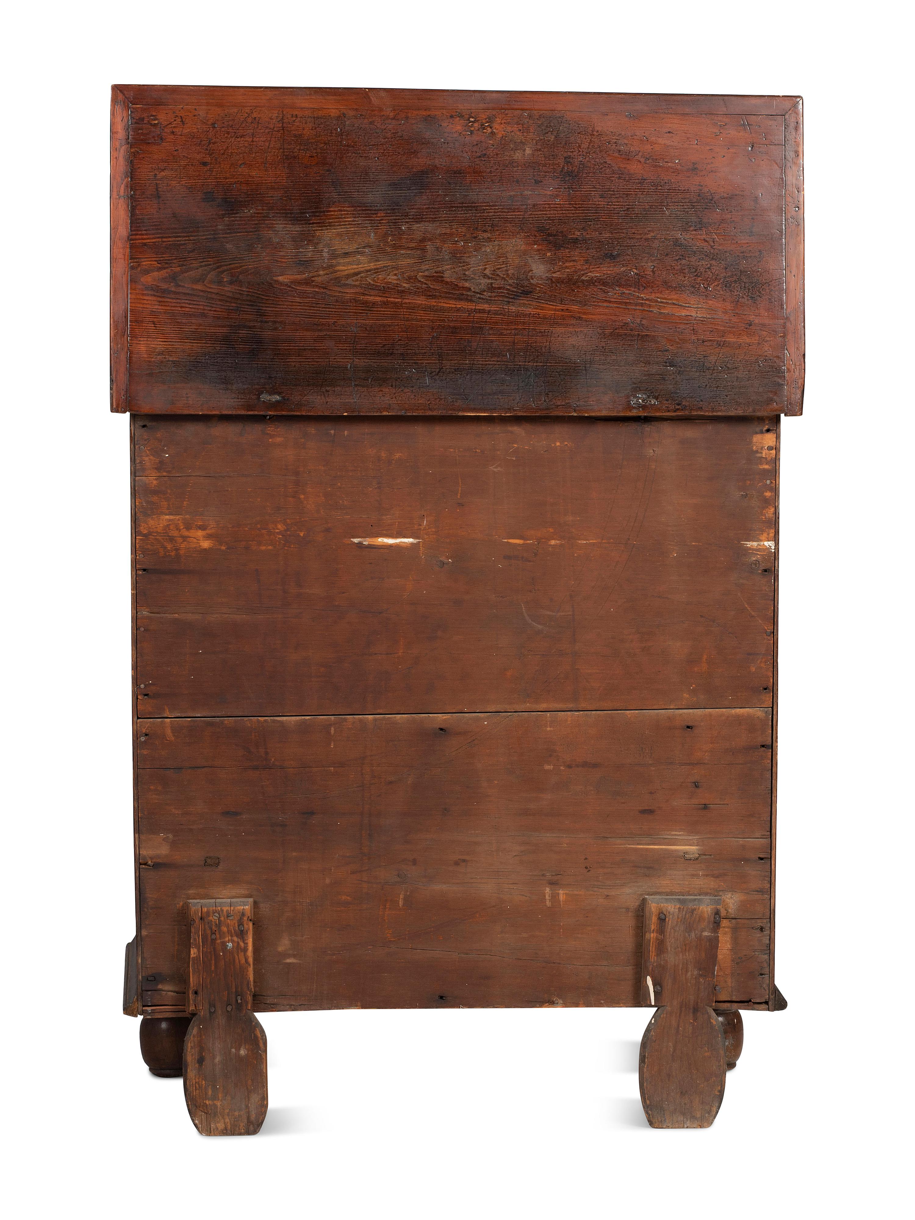 A William and Mary Stained Pine Two-Drawer Blanket Chest