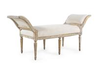 A Louis XVI White-Painted Bench