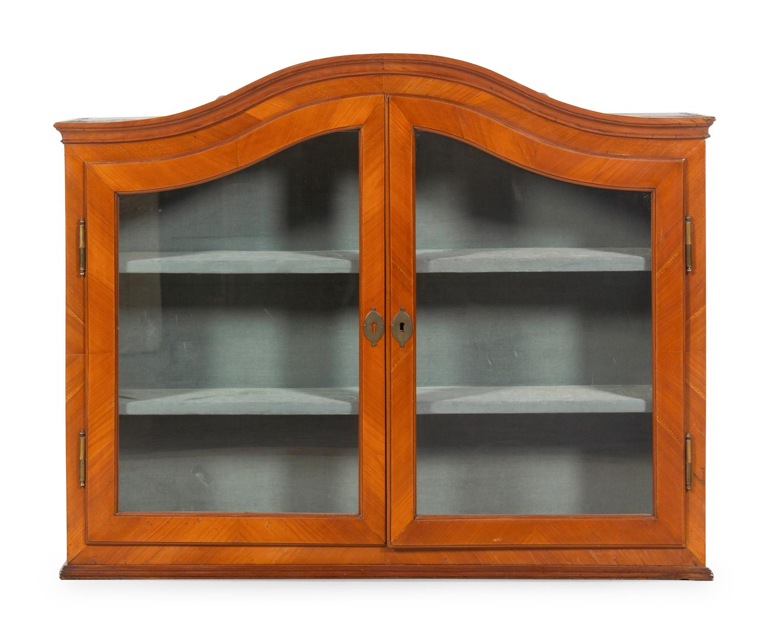 A German or Austrian Fruitwood Hanging Vitrine Cabinet
