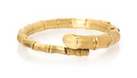 A Yellow Gold Bamboo Motif Bangle Bracelet, 28.70 dwts.