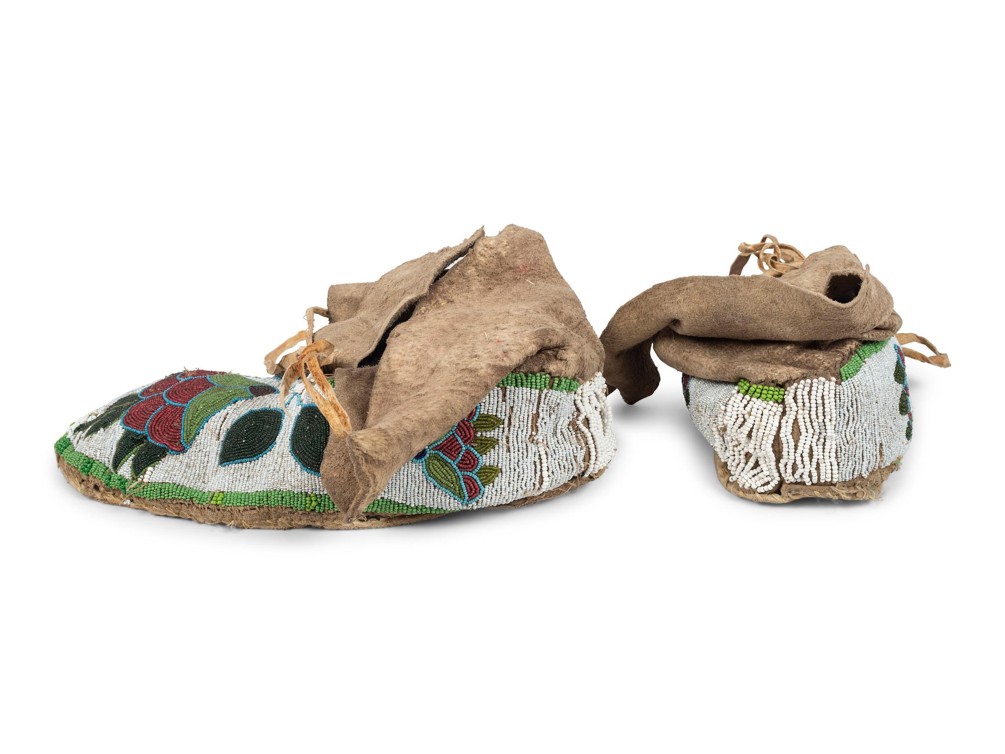 Plateau Beaded Hide Moccasins