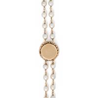 14K YELLOW GOLD AND CULTURED PEARL WRISTWATCH