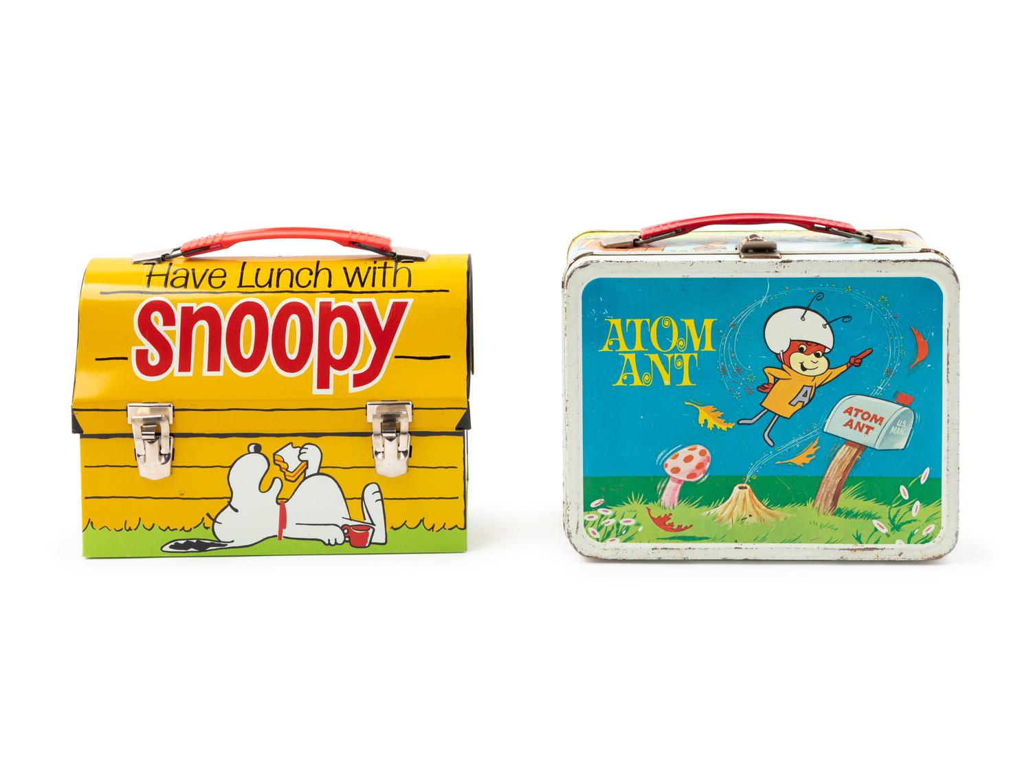 A King-Seeley Thermos Co. "Atom Ant" Lunch Box, and a "Snoopy" Lunch Box