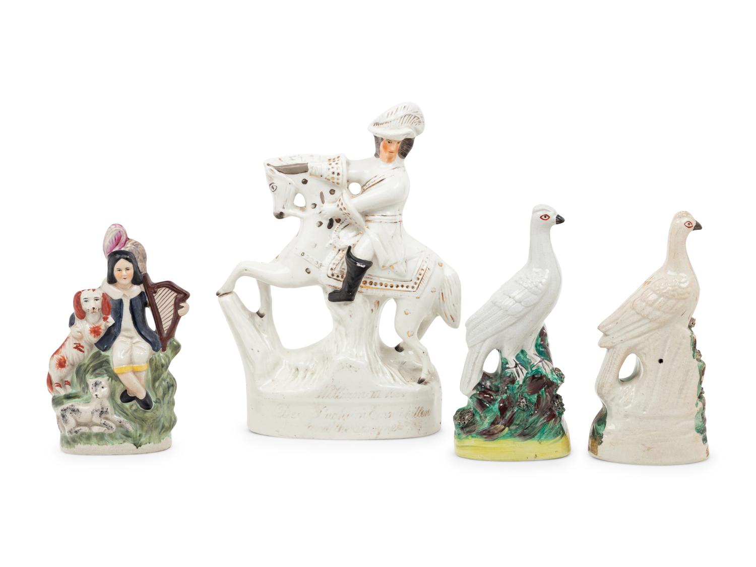 Four Staffordshire Figures
